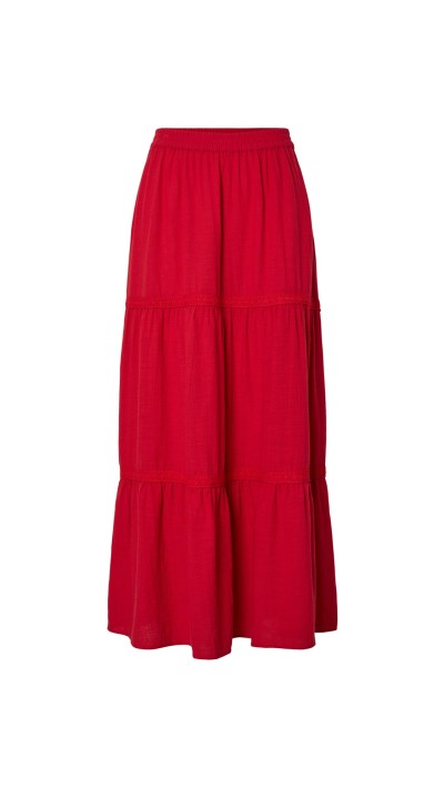 FALDA LARGA ROJO Y AZUL MARINO