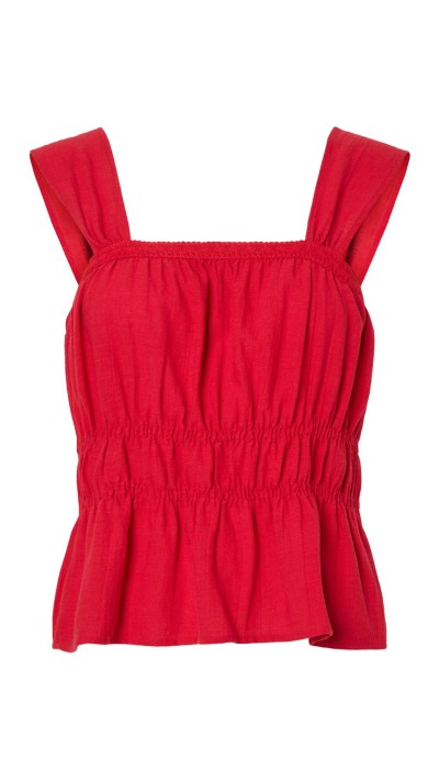 TOP TIRA ANCHA ROJO Y AZUL MARINO 2