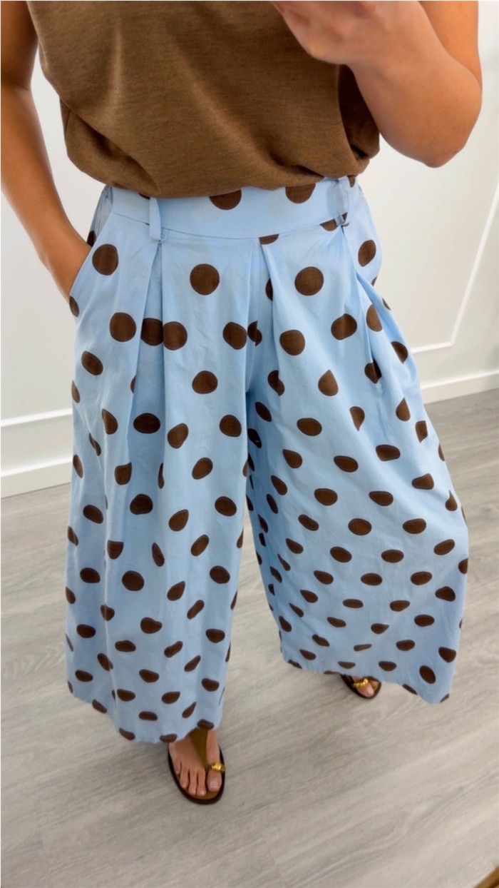 PANTALÓN CULOTTE TOPITOS MARRÓ CHOCO