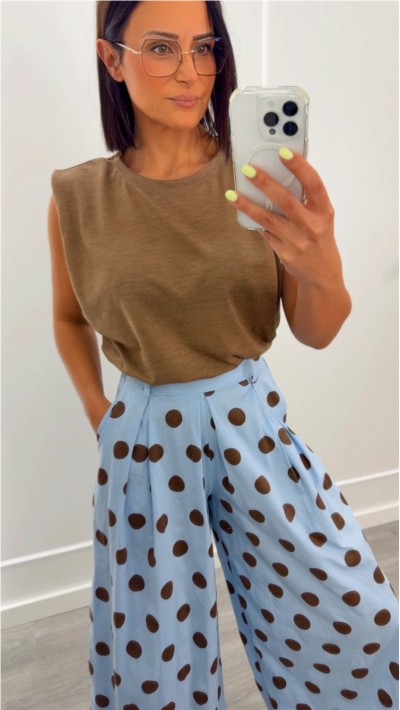 PANTALÓN CULOTTE TOPITOS MARRÓ CHOCO 2