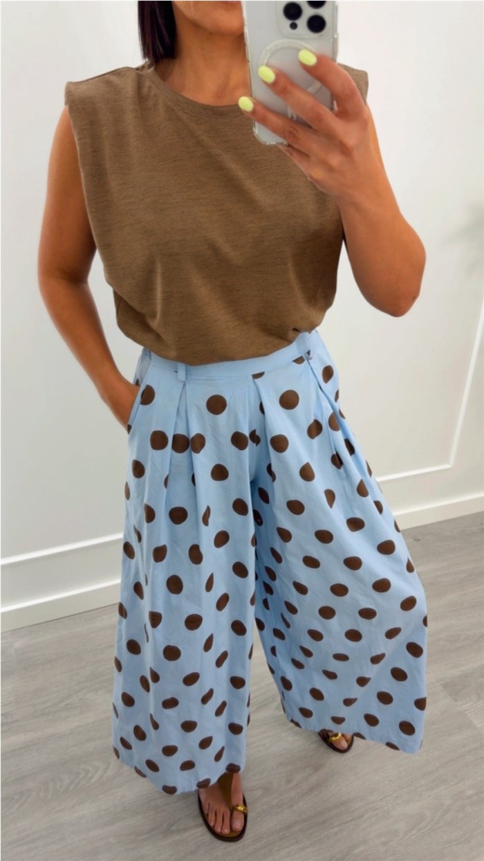 PANTALÓN CULOTTE TOPITOS MARRÓ CHOCO