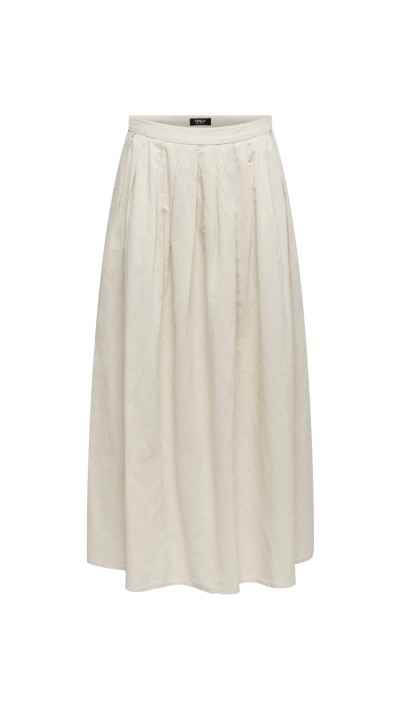 FALDA MIDI BOLSILLOS LATERALES MARRÓN Y BEIGE 2