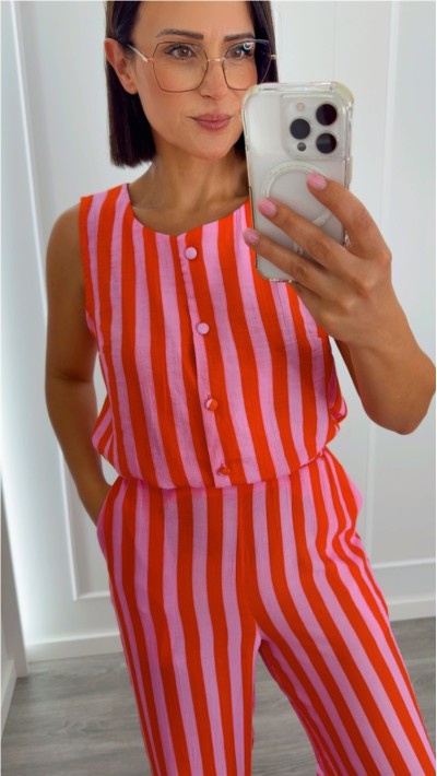 PANTALON ROSA ROJO