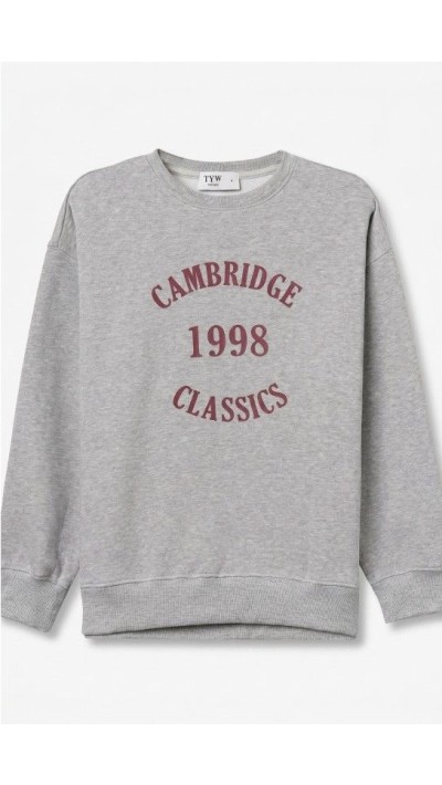 SUDADERA GRIS LETRAS
