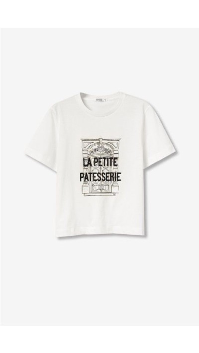 CAMISETA BLANCO DIBUJO 100% COTTON