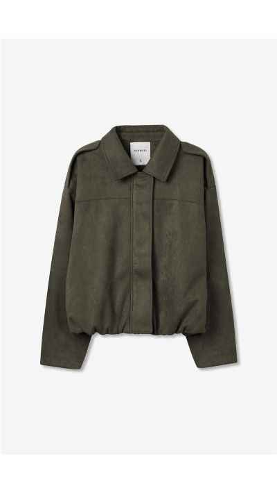 CHAQUETA COLOR VERDE BOMBER100% POLYESTER