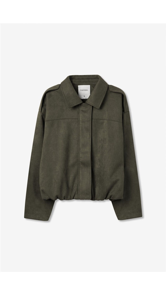 CHAQUETA COLOR VERDE BOMBER100% POLYESTER