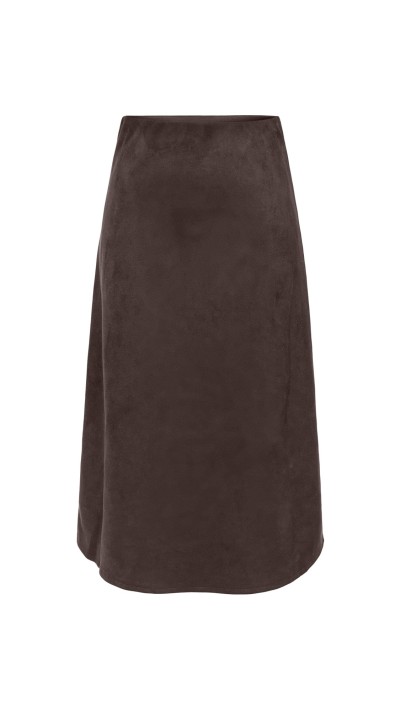 FALDA SUEDE CORTE EVASSÉ NEGRO Y MARRÓN 2