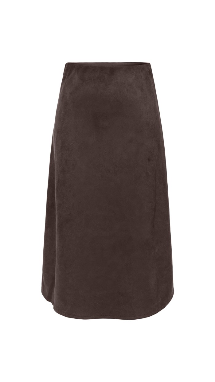 FALDA SUEDE CORTE EVASSÉ NEGRO Y MARRÓN