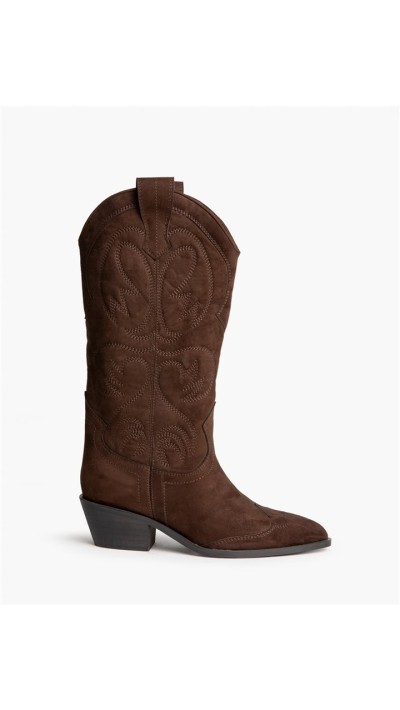 BOTA COWBOY MARRÓN NEGRO CAÑA