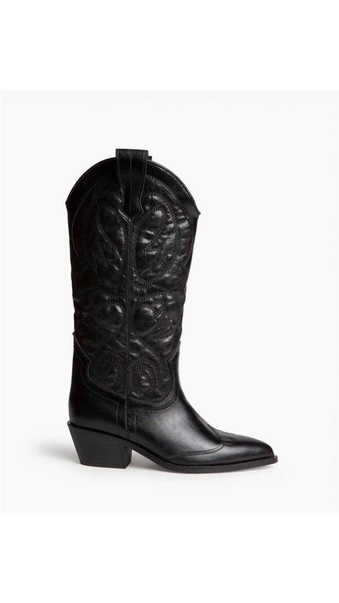 BOTA COWBOY MARRÓN NEGRO CAÑA