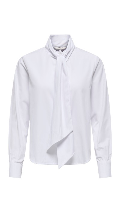BLUSA BLANCA LAZO CUELLO