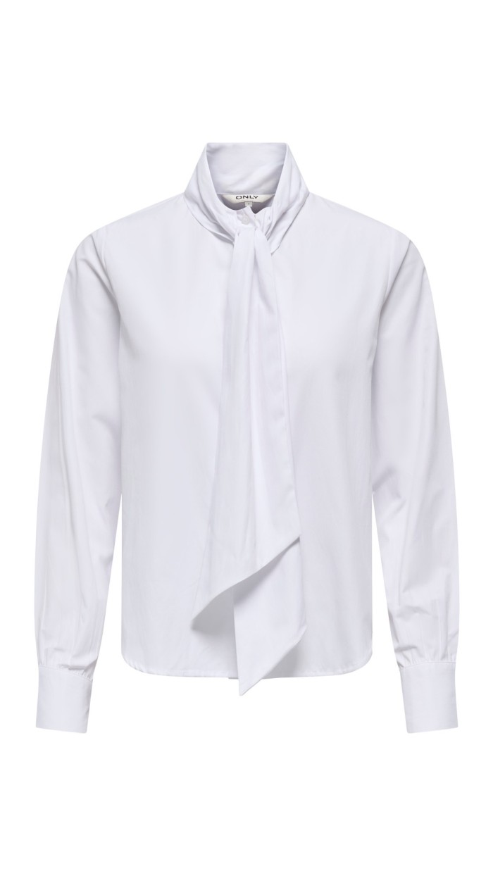 BLUSA BLANCA LAZO CUELLO