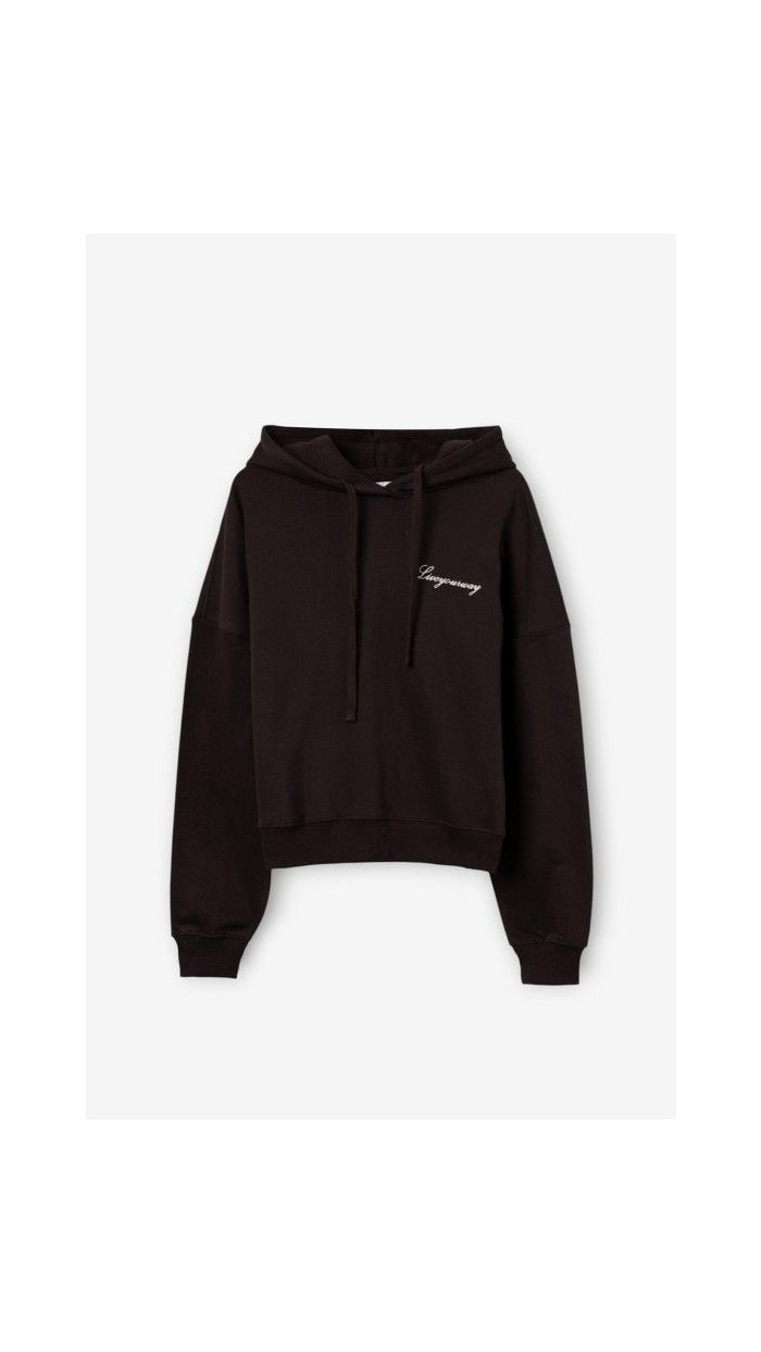 Sudadera marrón oscuro con capucha 80% ALGODÃO 20% POLLYESTER