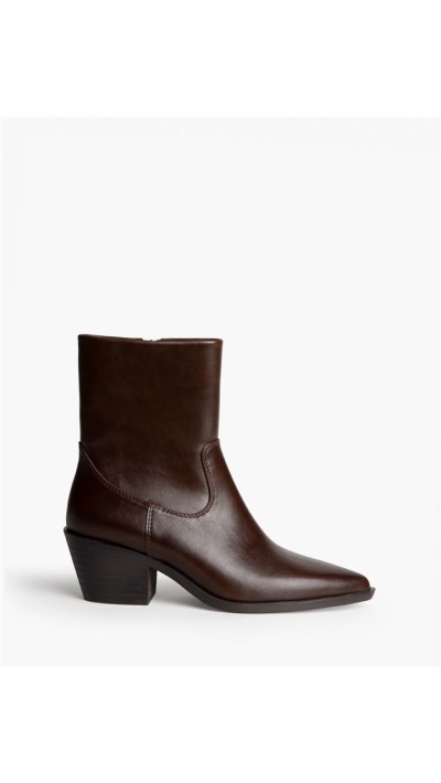 botin cowboy liso marrón y negro