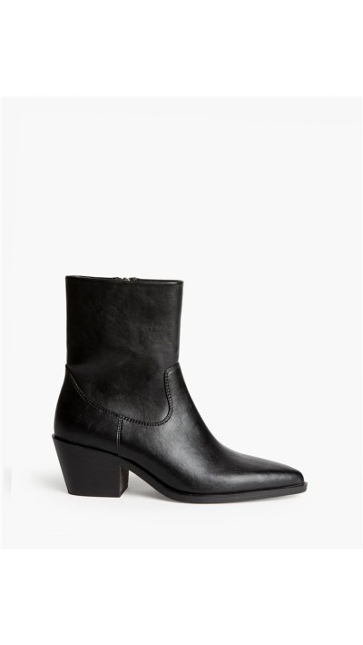 botin cowboy liso marrón y negro