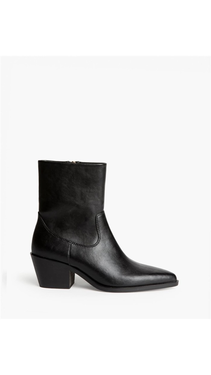 botin cowboy liso marrón y negro