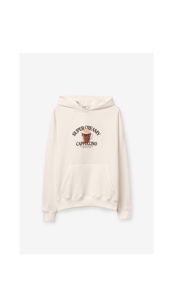 sudadera capucha blanco burdeos