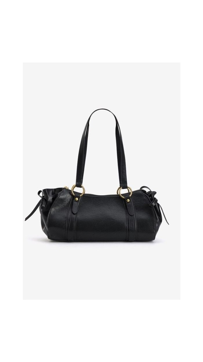 bolso negro polipiel baguette