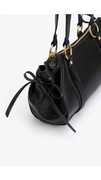 bolso negro polipiel baguette 2