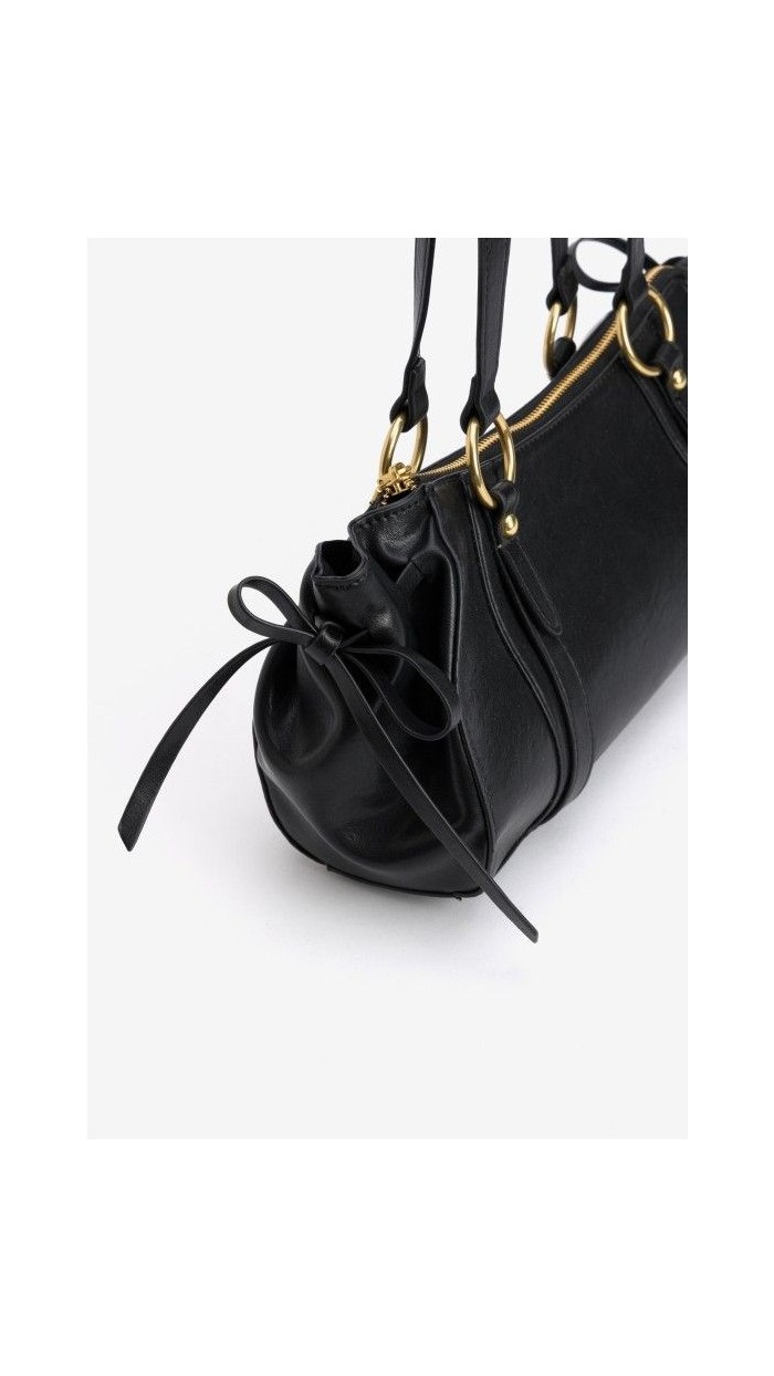 bolso negro polipiel baguette