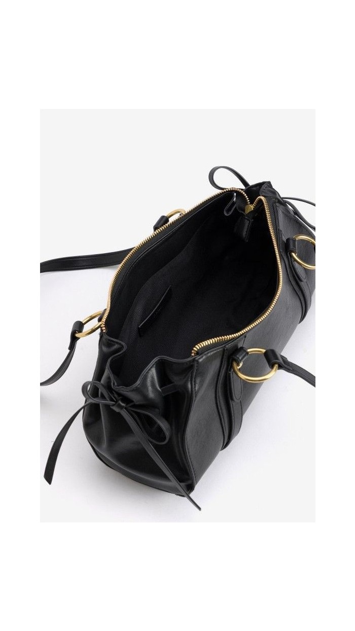 bolso negro polipiel baguette