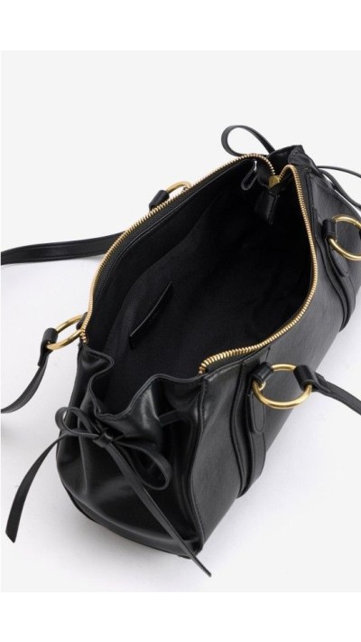 bolso negro polipiel baguette