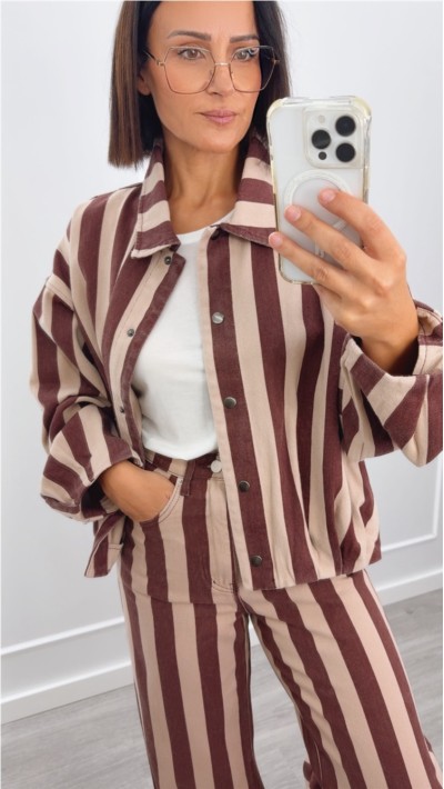 bomber de rayas azul con gris y burdeos con rosa 2