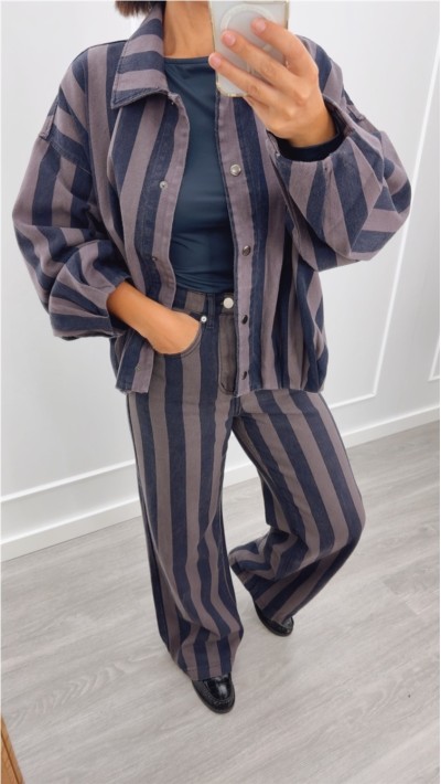 bomber de rayas azul con gris y burdeos con rosa 2