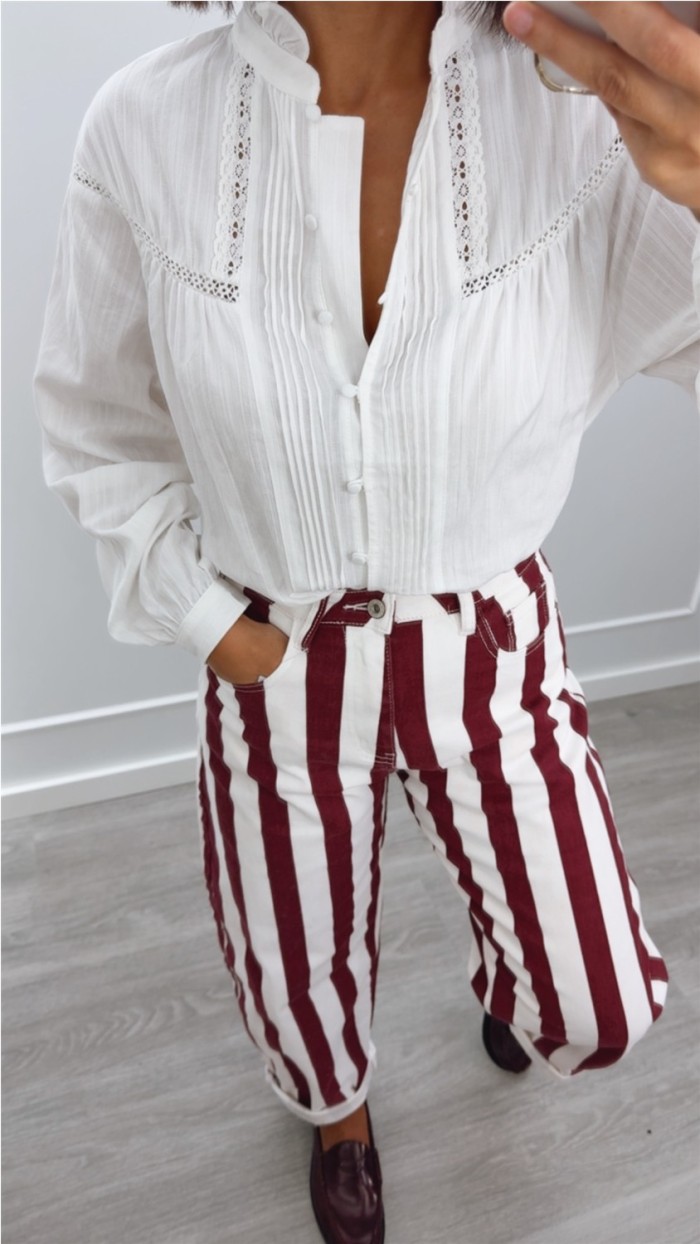 blusa blanca romantica color blanco