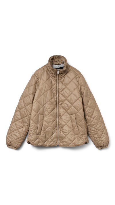 CHAQUETA FINA CAMEL CUELLO MAO