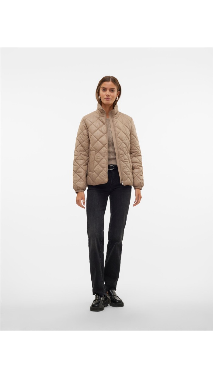 CHAQUETA FINA CAMEL CUELLO MAO